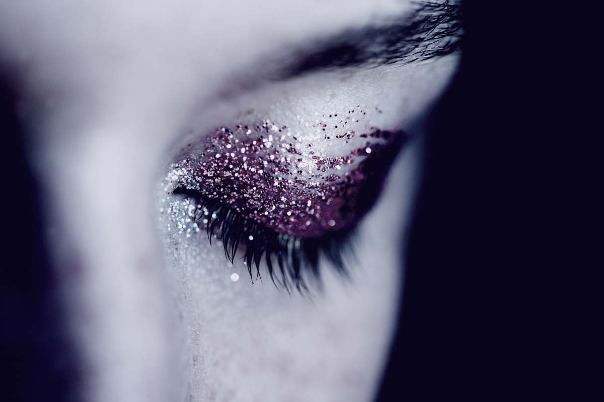 united states woman with glittered eyeshadow ogden